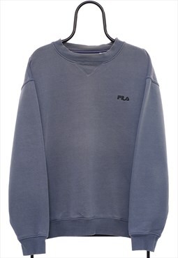 Vintage Fila Logo Blue Sweatshirt Mens