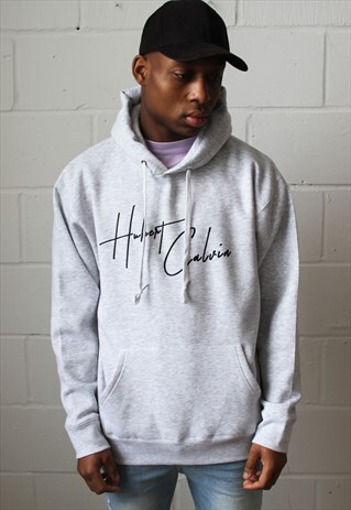 GREY SCRIPT HOODIE