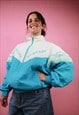 VINTAGE TREVOIS TREVOL FLOWERS TRACK JACKET IN BLUE L