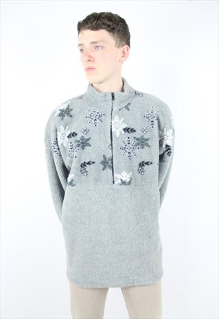 VINTAGE 1/2 ZIP FLEECE ZIP UP JUMPER