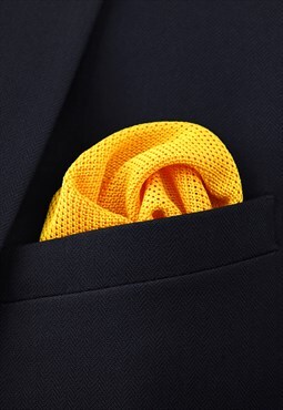 Wedding Handmade Polyester Knitted Pocket Square In Yellow