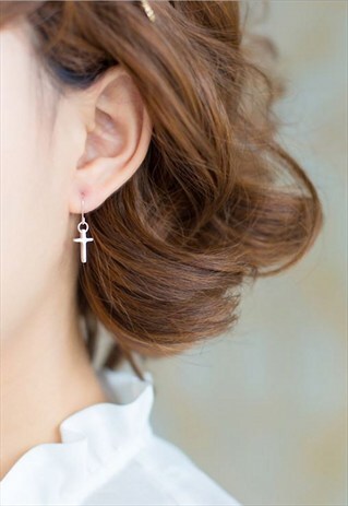 CROSS STERLING SILVER EARRINGS