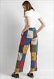 HIPPIE PATCHWORK ABSTRACT PATTERN VINTAGE COTTON PANTS 5904