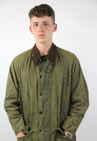 VINTAGE BARBOUR GREEN WAX JACKET