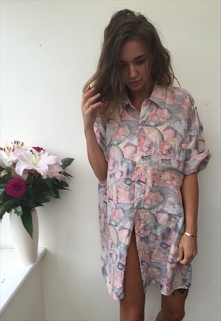 CRAZY PATTERN OVERSIZED UNISEX RETRO VINTAGE FESTIVAL SHIRT