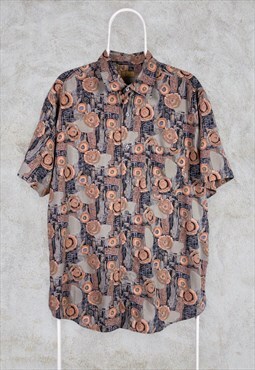 Vintage BHS Crazy Print Patterned Shirt Large
