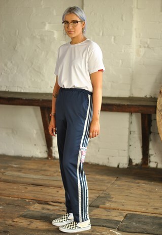 VINTAGE ADIDAS POPPER JOGGER TRACK PANTS