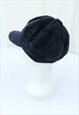 Y2K VINTAGE NAVY CORDUROY BAKER BOY CAP HAT