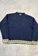 VINTAGE WOOLRICH KNITTED JUMPER ABSTRACT PATTERNED SWEATER