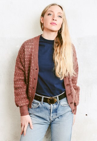 VINTAGE 90S KNIT CARDIGAN SWEATER