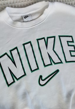 White Nike Logo Batwing Sweatshirt