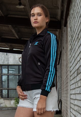 VINTAGE RETRO BLACK ADIDAS SPORTS SHELL JACKET