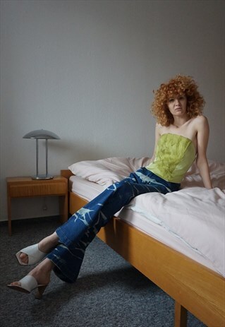 Y2K LIME CORSET TOP BUSTIER S AND M VINTAGE