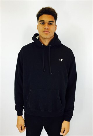 CHAMPION EMBROIDERED BLACK HOODIE