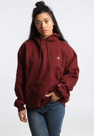 90S CHAMPION EMBROIDERED LOGO HOODIE