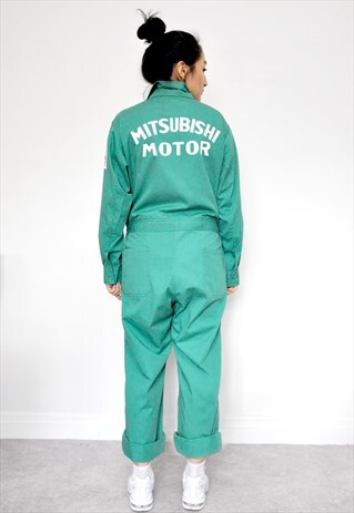 RARE 70S FESTIVAL JUMPSUIT MECHANICS COVERALL GREEN