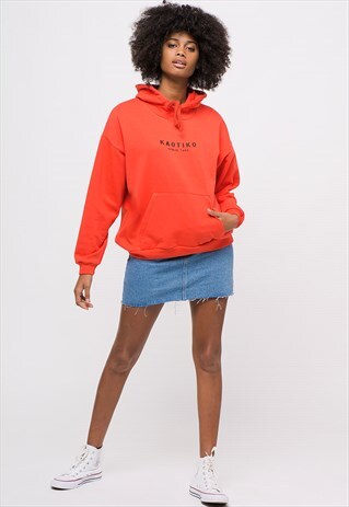 KAOTIKO VERMILLION HOODIE WITH LOGO