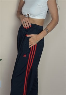 Vintage Adidas Joggers Sweatpants w 3 Stripe Logo in Red