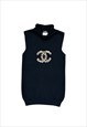 Chanel Jumper Top Small 38 Vintage Vest Tank Black