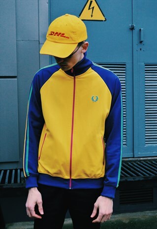 RARE VINTAGE 90S YELLOW FRED PERRY TRACK JACKET