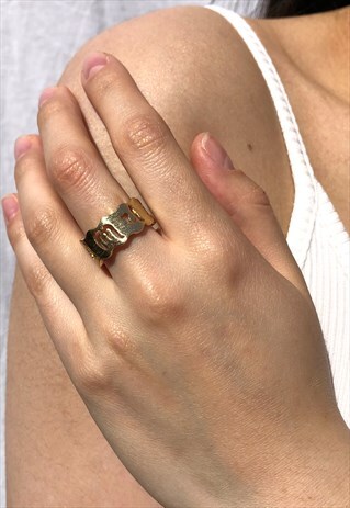 ZODIAC STAR SIGN RING GOLD PLATED