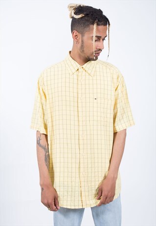 VINTAGE 80S TOMMY HILFIGER SHORT SLEEVES SHIRT / S8070