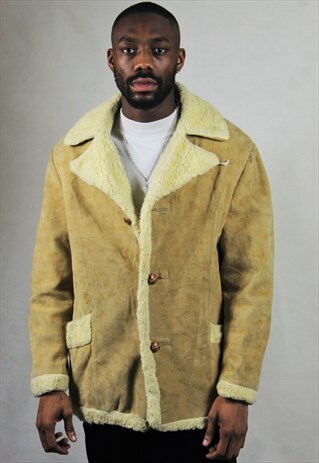 VINTAGE / REAL SHEEPSKIN / SUEDE COAT