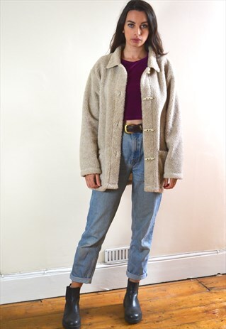 00S VINTAGE OVERSIZED TEDDY FLEECE JACKET