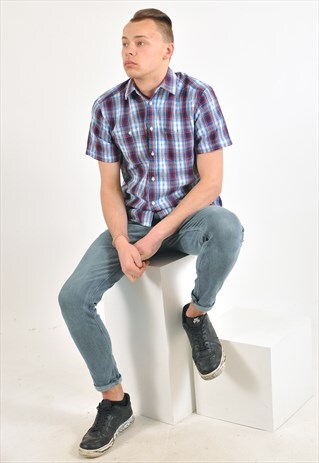 VINTAGE WRANGLER SHORT SLEEVE CHECKED SHIRT