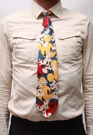 VINTAGE 90' OLDSCHOOL COLORFUL MICKEY MOUSE TIE
