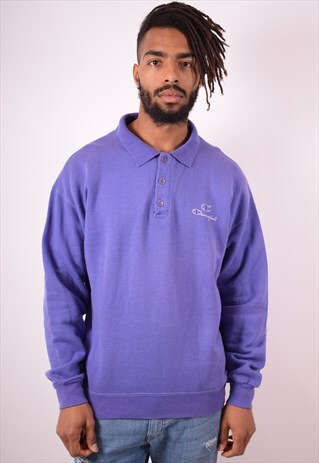 CHAMPION MENS VINTAGE SWEATSHIRT JUMPER LARGE PURPLE 90S