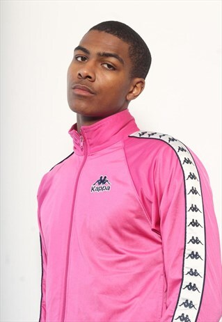 VINTAGE KAPPA TAPE LOGO TRACK JACKET PINK