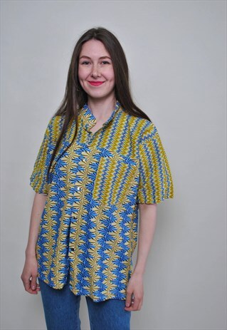 ABSTRACT FESTIVAL SHIRT, SUMMER MULTICOLOR SHIRT
