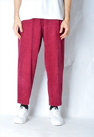 VINTAGE 90S UNISEX BURGUNDY RED CORDUROY PANTS