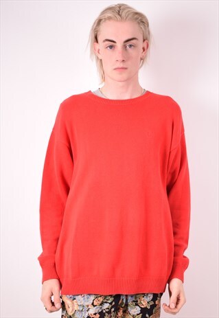 SERGIO TACCHINI MENS VINTAGE JUMPER SWEATER LARGE RED 90S