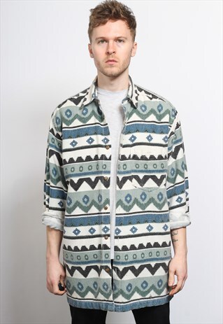 VINTAGE AZTEC PATTERNED SHIRT