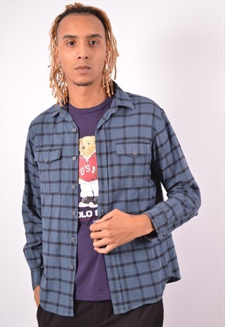 VINTAGE NIKE FLANNEL SHIRT CHECK TURQUOISE