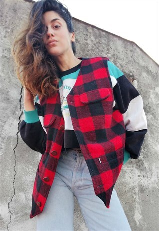 LEVI'S CHECKED WOOL VEST