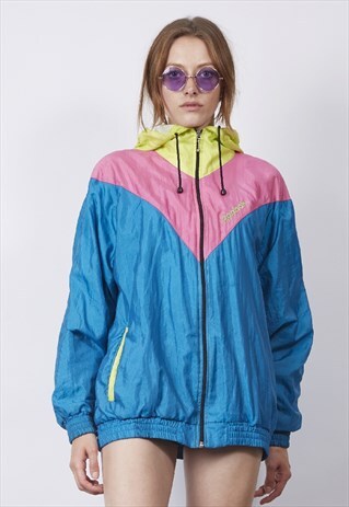 VINTAGE 80'S REEBOK BLOCK COLOUR SPORTS JACKET