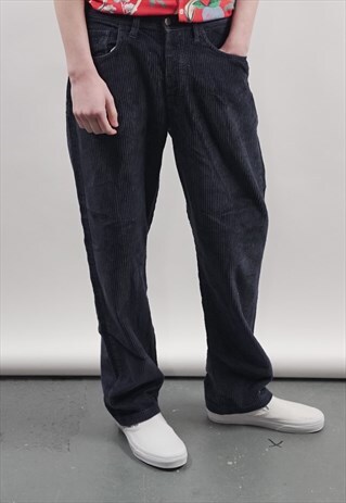 VINTAGE 90'S REPLAY NAVY HEAVY CORDUROY JEANS