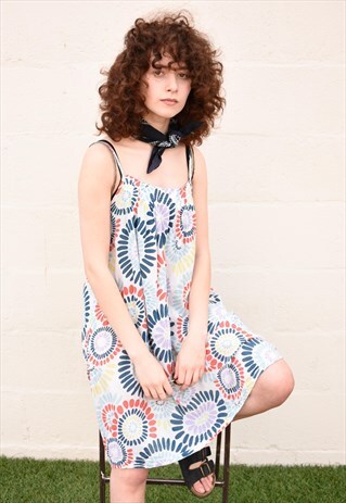 VINTAGE FLOWER PATTERN SUMMER DRESS