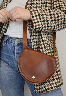 Vintage Leather Saddle Bag Brown Two Tone