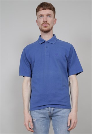 VINTAGE 90'S ADIDAS ROYAL BLUE POLO T-SHIRT