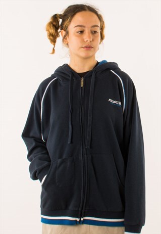 VINTAGE NAVY REEBOK FULL ZIP HOODIE
