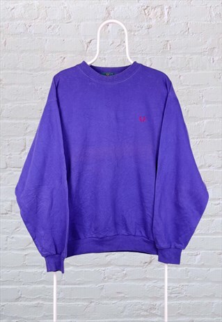 VINTAGE FRED PERRY SWEATSHIRT PURPLE LARGE