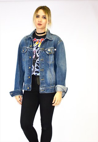 VINTAGE OVERSIZED BADGED LEE DENIM JACKET