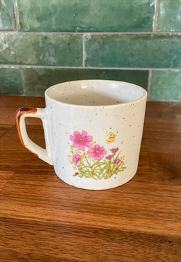 VINTAGE 70's Floral Speckled Mug