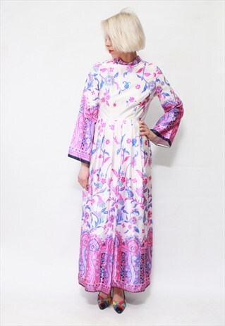 VINTAGE 70'S BEAUTIFUL AMAZING COLORFULL LONG DRESS