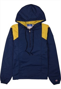 Vintage 90's Champion Windbreaker Hooded Quater Zip Navy