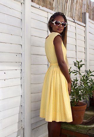 SWEET 50S YELLOW POLKA DOT DRESS